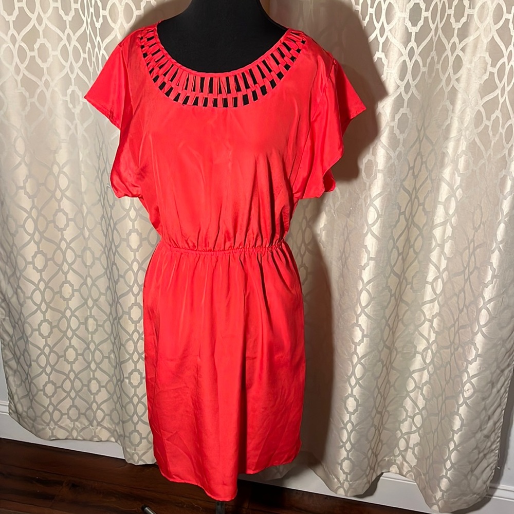 Massimo coral color dress size M with pockets